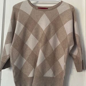 Love Scarlett Tan Plaid Sweater Small